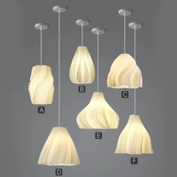 Plafonnier à LED de luxe en PLA imprimé en 3D, grande suspension simple et moderne pour chambre à coucher et salon, ampoule de base B22, alimentation ca/cc