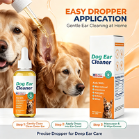 Nettoyant auriculaire pour chien recommandé par les vétérinaires pour l'élimination de la cire excessive et le soin apaisant des oreilles avec formule avancée d'huile ozonée