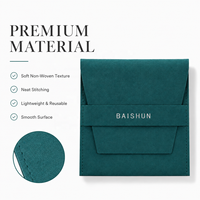 Pochette carrée en microfibre de couleurs assorties pour bijoux, avec fermeture à rabat, logo personnalisé, OEM ODM, faible MOQ, vente en gros, sacs cadeaux pour boucles d'oreilles
