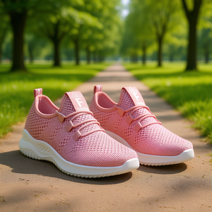 Chaussures de course pour femmes tendance, empeigne en mesh, semelle extérieure en EVA, respirantes, bout rond, lacets, style décontracté toutes saisons - Product Image 2