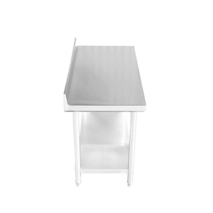 Mesa de Trabajo de Acero Inoxidable de Doble Capa con Protector Trasero - Mesa de Preparación para Cocina Comercial para Hotel y <span class=keywords><strong>Restaurante</strong></span> (Grado 201/304) - Product Image 2