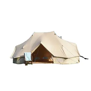야외 코튼 캔버스 방수 황제 벨 텐트 현대 탑 럭셔리 Yurt 벨 텐트 가족 캠핑