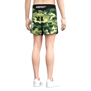 Pantalones Cortos de Combate con Patrón de Camuflaje Verde, Sin Velcro, de Secado Rápido, Diseño Duradero, con Abertura Lateral para BJJ MMA - Product Image 5