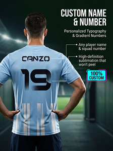 Maillots de football pour hommes en gros 100 % polyester respirant à séchage rapide à manches courtes personnalisables par transfert thermique pour équipes - Product Image 6