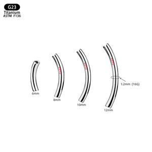 Bijoux de piercing en titane courbé G23 ASTM F136 pour nombril, rook, lèvre, unisexe - Product Image 2