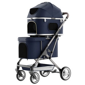 Poussette pliable légère en alliage d'aluminium pour animaux de compagnie, best-seller transfrontalier, pour chiens et chats, utilisation extérieure - Vente en gros disponible - Product Image 1