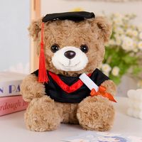 Ours en peluche de Noël 25 cm en coton PP, couleurs assorties, avec fleur, pour machine à griffes, cadeau de couple, Saint-Valentin