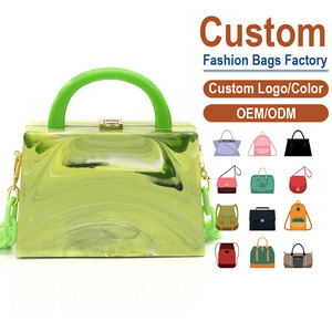 Trendy Acrylic Chain Bag for Women Stylish Gradient Crossbody <b>Purse</b> Chic Mini Square Top Handle Clutch Handbag Manufacturer - Product Image 1