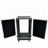 Flight case OEM 18U antichoc pour amplificateurs de moins de 49 cm, avec 4 roues et couvercles avant et arrière fusionnables