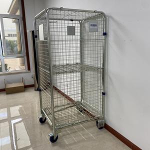 ที่มีคุณภาพสูงการรักษาความปลอดภัยได้รับการออกแบบ4ด้าน Nestable ม้วนกรงที่มีฐานสำหรับซูเปอร์มาร์เก็ตม้วนกรง - Product Image 6