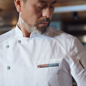 Su misura High-End estivo a maniche corte <span class=keywords><strong>da</strong></span> <span class=keywords><strong>lavoro</strong></span> <span class=keywords><strong>da</strong></span> Chef in cucina traspirante uniforme <span class=keywords><strong>da</strong></span> cucina per l'applicazione di ristoranti <span class=keywords><strong>Bar</strong></span> Hotel - Product Image 4