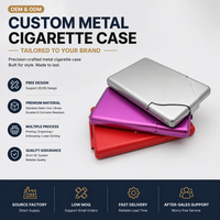 Étui à cigarettes métallique personnalisé, multicolore (argent, violet, rouge), carré, finition mate, couvercle rabattable, OEM ODM, gravure laser, fourniture directe usine