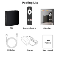 JUNUO Direct Dcolor GD2 4K, TV Box con Certificación de Google, 2+32 GB, Android 14, el Sistema GTV Más Reciente, S905Y4-B, Smart TV Box con Google TV, GD2