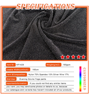 Fabricante de Telas, Tela de Malla Elástica en 4 Direcciones, Nylon Brillante con Spandex, Color Personalizado, 190gsm, Tejido de Malla Lisa Swarovski