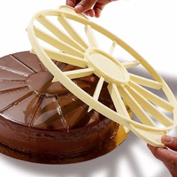 Alat kue Grade makanan PP Pie pemotong kue keju penanda Portioner kue 10 12 pengiris plastik bulat pemotong kue