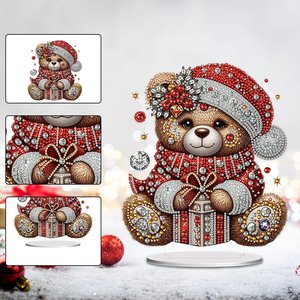 Acrilico inverno piccolo orso doppio lato trapano diamante arte 5D fai da te tavolo in piedi ornamento artigianale - Product Image 3