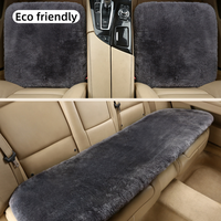 Échantillon de support pour vente en gros, usine, housse de siège de voiture en peau de mouton épaisse pour l'hiver, coussins de siège trois pièces en peluche courte