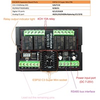 ESC3E05 RISC-V SOC Wi-Fi BLE Papan Pengembangan ESP32 C3 Super Mini RS485 Ekspansi Relay untuk Rumah Pintar IoT 24V 4-Channel