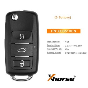 Điều khiển từ xa siêu việt Xhorse XEB510EN Volkswagen B5 năm <span class=keywords><strong>2025</strong></span> với chip siêu việt XT27B - Product Image 2