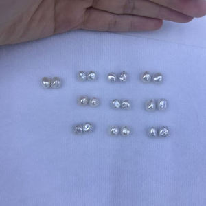 7mm putih tidak teratur batu hancur air tawar Barok mutiara kualitas tinggi alami manik longgar untuk membuat perhiasan untuk Gelang - Product Image 2