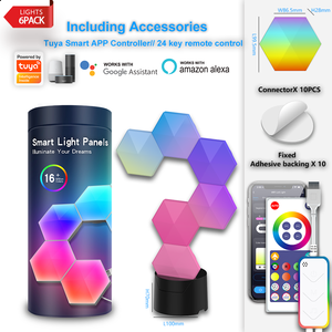Smart App Control RGBIC Colors Modern DIY White <strong>Hexagonal</strong> Wall <strong>Light</strong> <strong>Panels</strong> Modular 12 Pack Gaming Led <strong>Lights</strong> Living Room - Product Image 6