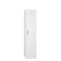 Armoire simple en acier moderne autoportante avec porte verrouillable, étagère porte-vêtements et range-chaussures pour hôpital