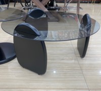 Designs de haute couture, meubles de maison en verre de luxe, table basse ronde en verre, salon moderne