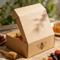 Boîte d'expédition écologique en matériaux recyclés pour pot de miel, crème cosmétique, emballage cadeau personnalisé avec inserts en éponge