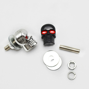 Vis de plaque d'immatriculation de moto en forme de crâne, boulons tête fantôme, adaptés aux motos Cruiser, Chopper, Touring, accessoires décoratifs pour cadre de plaque d'immatriculation - Product Image 5