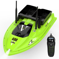 Nouveau bateau à appâts RC haute vitesse V600 500M avec double batterie, 12 heures d'autonomie, grands bacs de 3 kg, pour la pêche à la carpe en filet.