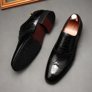 Nouvelles Chaussures Habillées en Cuir Coréennes Style Automne 2025 pour Hommes – Respirantes, Légères, Antidérapantes, en Cuir de Vachette, à Lacets, Idéales pour le Costume - Product Image 5