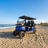 Üniversite Kampüsü Elektrikli Golf Arabası 2 4 6 Kişilik 48V 5KW AC Motorlu Lityum Bataryalı, Sınıf Zil Çalışmaları için Sessiz Saat Modu
