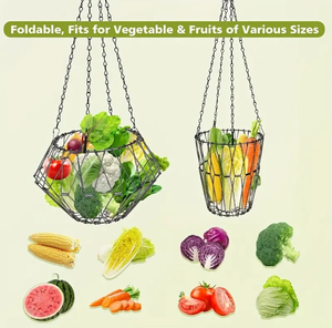 Kreative Metall Geflügel Feeder Metall Obstkorb Hühner futter Ente Lebensmittel Lagerung Hänge korb Fütterung skorb Faltbarer Hang Typ - Product Image 4