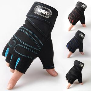 1 par de guantes de gimnasio para levantamiento de pesas, guantes con muñequera para culturismo, entrenamiento deportivo, guantes para ciclismo - Product Image 1