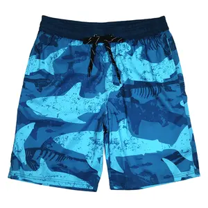 Pantalones cortos de playa con estampado digital para hombre, pantalones cortos de camuflaje de tiburón, informales, de talla grande, envío directo