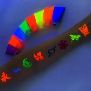 Resplandor nuevo neón mujer cuerpo pintura neón UV cara pintura kit para niños profesional líquido resplandor en la oscuridad cara cuerpo pintura tubo - Product Image 6