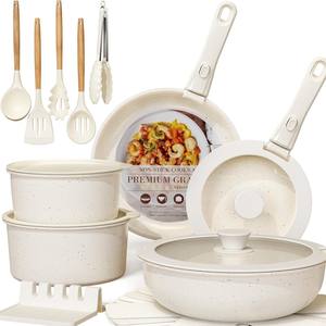 Ventes chaudes, ensemble de casseroles et poêles en aluminium antiadhésif, revêtement multicouche, 20 pièces et plus, compatible four et lave-vaisselle, écologique - Product Image 1