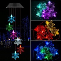 Carillon éolien LED solaire, certifié IP65, 720 mm, extérieur, coloré, illuminant, libellule, papillon, colibri, décoratif