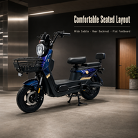 Vélo électrique urbain fabriqué en Chine, scooter électrique 60V avec panier avant, batterie au plomb-acide, freins doubles, vente en gros OEM ODM
