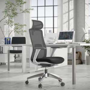 เก้าอี้สำนักงานปรับเอนได้พนักพิงสูง ดีไซน์ตามหลักสรีรศาสตร์ โครงโลหะ อลูมิเนียม พลาสติก ตาข่าย  ปรับพนักพิงศีรษะได้ ผลิตโดยตรงจากโรงงาน - Product Image 1