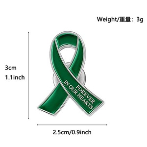 Broche en alliage ruban rose, rouge, violet, bleu, vert, noir, jaune, blanc pour la sensibilisation au cancer du sein, idéale pour mariage - Product Image 5