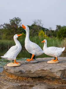 งานฝีมือเรซิ่นเพื่อการศึกษาสำหรับเด็ก รูปแบบสัตว์จำลองเป็ดสีเหลืองขาว ของเล่นจำลองสัตว์ปีก สำหรับตกแต่ง<span class=keywords><strong>ฉาก</strong></span>ฟาร์มทางวิทยาศาสตร์ น่ารัก - Product Image 4