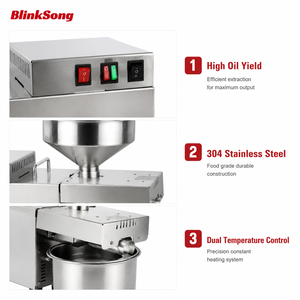 Presse à <span class=keywords><strong>huile</strong></span> commerciale BlinkSong S9, acier inoxydable 304 de qualité alimentaire, double contrôle de température, 10 kg/h, haute efficacité, pour arachides et graines de sésame - Product Image 3