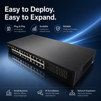 Switch Jaringan Gigabit 24 Port 10/100/1000Mbps Full Duplex Ethernet dengan Dukungan VLAN untuk CCTV