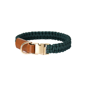 Groothandel Klassiek Zacht Lederen Halsband Set Stijlvolle Stevige Gevlochten Waterdichte Gouden Gesp Grote Middelgrote Kleine Honden - Product Image 2