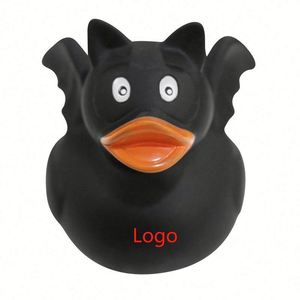 Customized 8Cm Unique Black Vinyl Ducks <b>Bath</b> Toys Bat Rubber Duck - Product Image 1