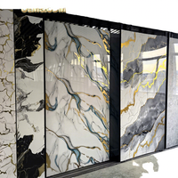 Panneau mural décoratif intérieur moderne en PVC marbré damassé UV, ignifuge, 1220*2440*3mm, pour appartements, solution de design graphique
