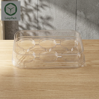 Boîtes rectangulaires en blister PET jetables avec gaufrage pour desserts, cupcakes, gâteaux, hamburgers, pain - Emballage pour l'industrie alimentaire