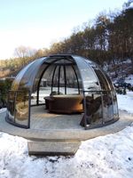 Tente de camping de luxe JIEOL BDT4 6m 3.5m, imperméable, ignifuge, quatre saisons, ouverture automatique rapide, dôme transparent