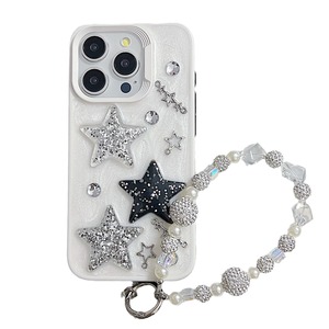 3D long lanh sao ngọc trai cung Laser Tim Kim Cương nhựa Epoxy trường hợp điện thoại cho <span class=keywords><strong>iPhone</strong></span> 16 15 14 13 12 Pro Trắng xám nền Bìa - Product Image 6